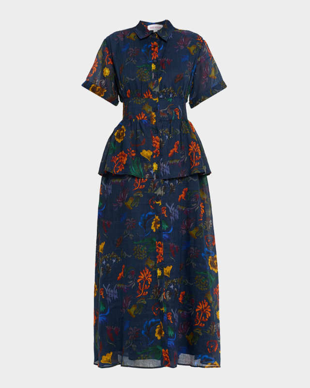 Boogie Woogie Bugle Boy Floral-Print Maxi Shirtdress